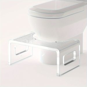 RoyalCraft 7'' Tall Acrylic Toilet Stool, Modern Non-Slip Potty Stool for Children & Adults, Men & Women, Squatting Toilet Stool for Bathroom, Toilet Step Stool Foot Rest Stool