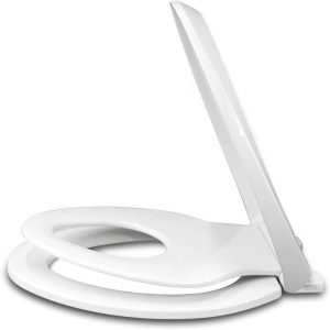 Elongated Toilet Seat with Built in - SLOW CLOSE DESIGN QUIET CLOSE DESIGN EASY TO INSTALL EASY TO CLEAN HEAVY DUTY - Elongated