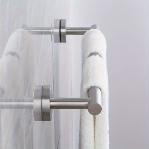 Silver 5 Piece Bathroom Accessories Set, 5 Piece Bathroom Hardware Set, Towel Rack, Bathroom Towel Rack, Bathrobe Towel Hook, Wall Mounted Toilet Paper Holder