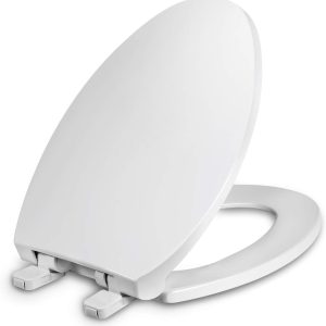 Elongated Toilet Seat - Heavy Duty Quick Release Lid - Elongated Cushioned Toilet Seat - D Shaped Toilet Seat - Elongated - ROUND